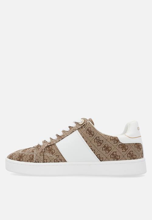 GUESS - Jrone2 embossed sneaker - beige/brown/white