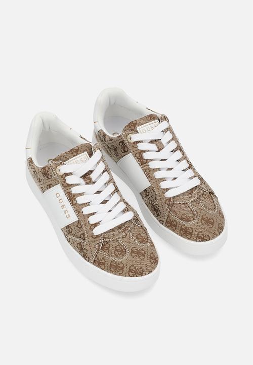GUESS - Jrone2 embossed sneaker - beige/brown/white