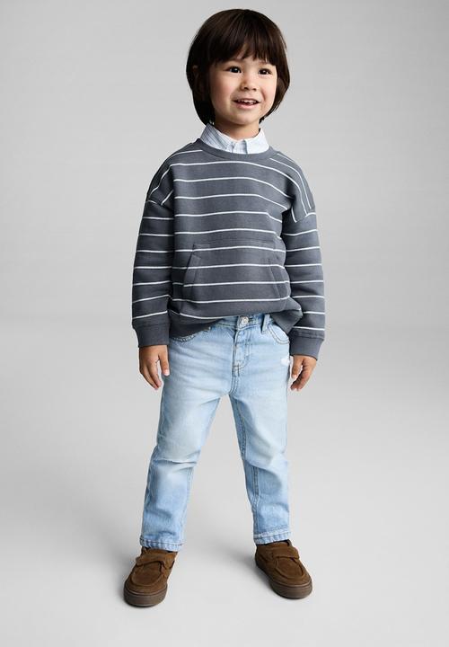 MANGO - Sweatshirt stripeb8 - medium blue
