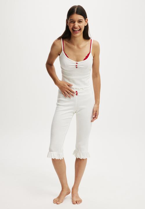 Cotton On - Pointelle Rib Capri - Coconut Milk