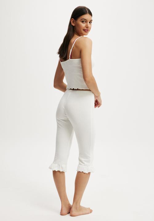 Cotton On - Pointelle Rib Capri - Coconut Milk