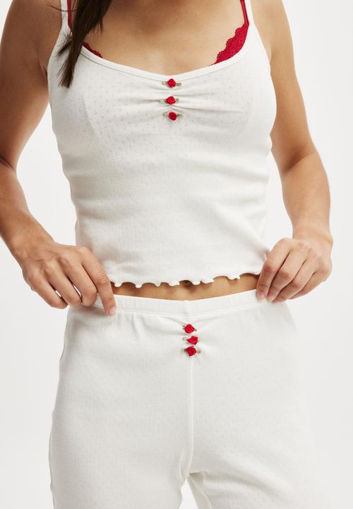 Cotton On - Pointelle Rib Capri - Coconut Milk