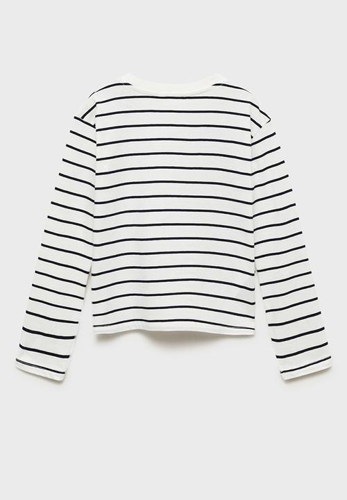 MANGO - T-shirt stripes - natural
