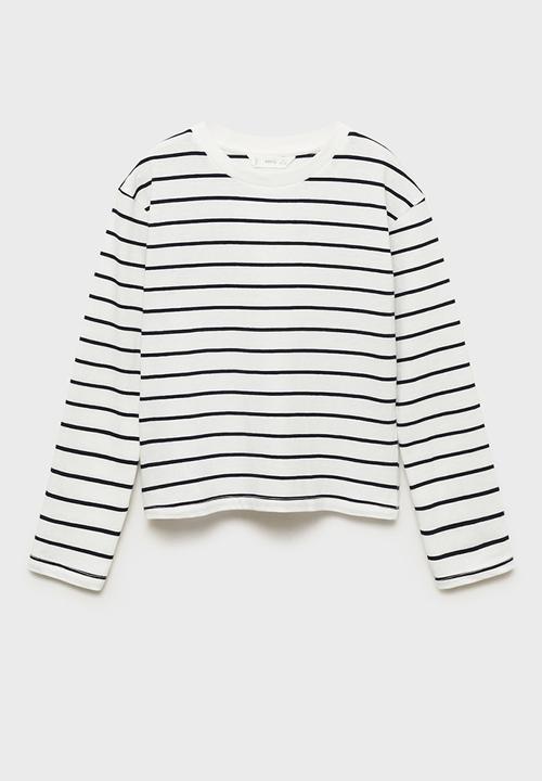 MANGO - T-shirt stripes - natural
