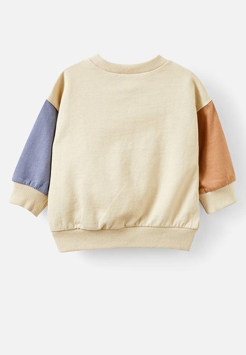 Cotton On - Alma drop shoulder sweater - rainy day/steel buddies colourblock