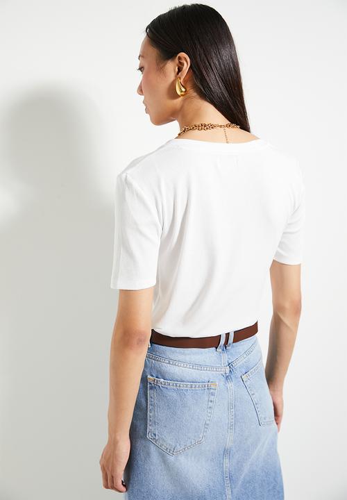 edit - V Neck Top - White