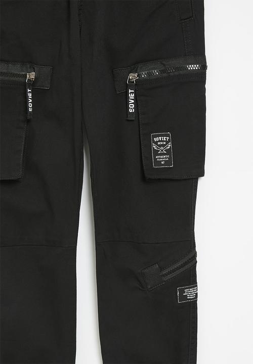 SOVIET - Boys fashion cargo jogger - black