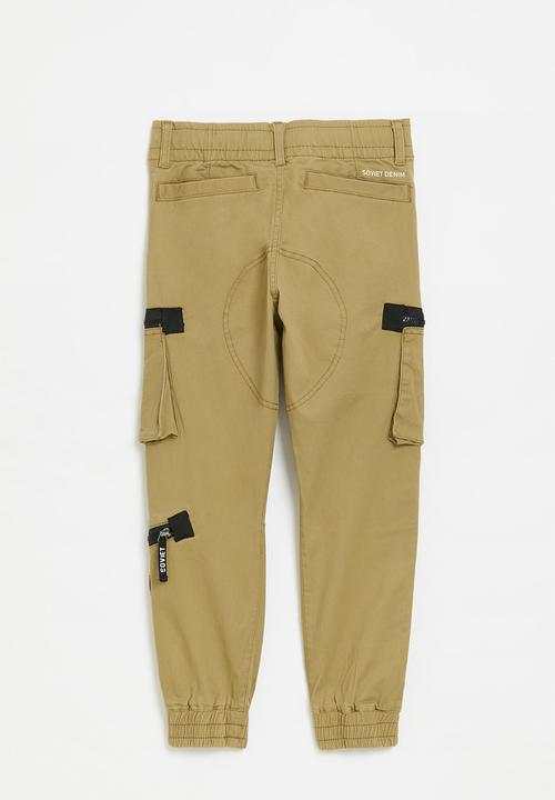 SOVIET - Boys fashion cargo jogger - new khaki