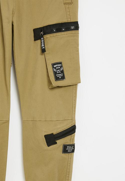 SOVIET - Boys fashion cargo jogger - new khaki