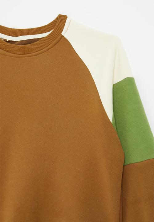 Pop Candy - Colour block sweat top -multi