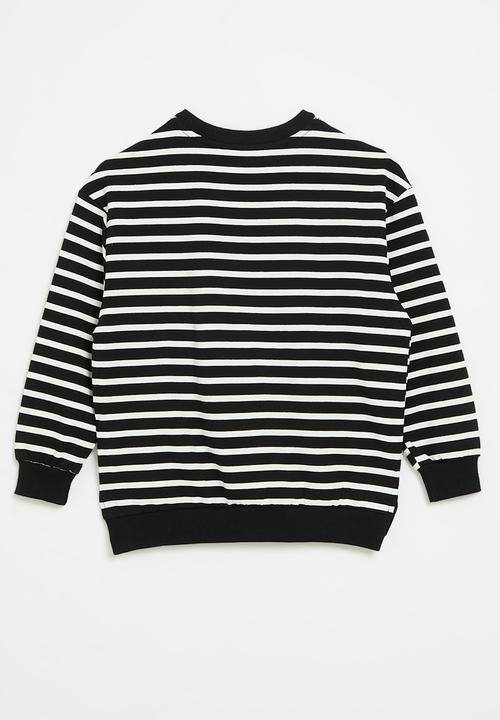 Pop Candy - Striped sweat top - black & white