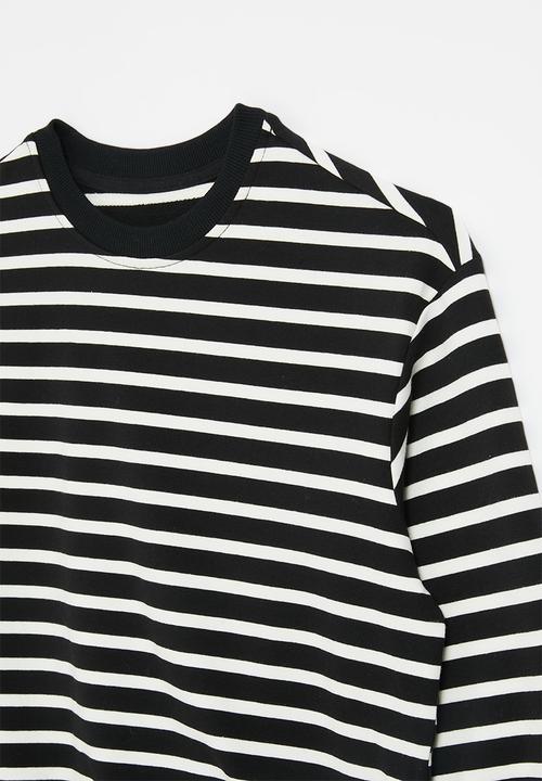 Pop Candy - Striped sweat top - black & white