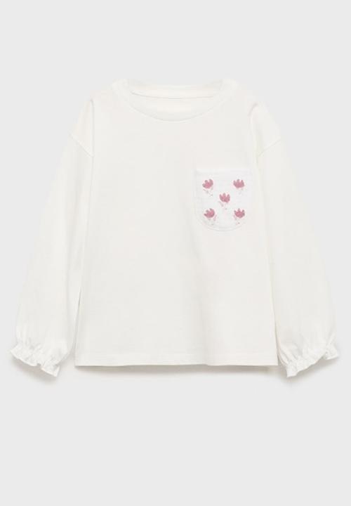 MANGO - T-shirt popy - natural