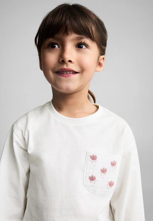 MANGO - T-shirt popy - natural