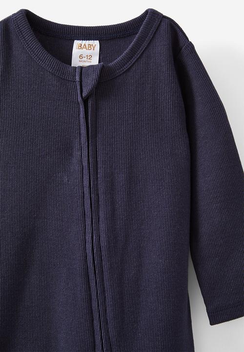 Cotton On - The long sleeve rib romper - navy ink