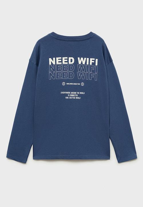 MANGO - T-shirt wifi - medium blue