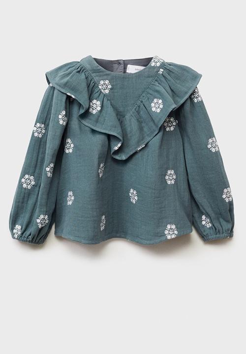 MANGO - Blouse lagonc - green