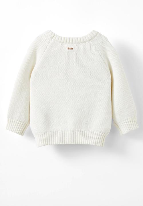 Cotton On - Organic raglan knit sweater - milk/bunny