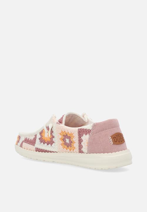 Hey Dude - Wendy Cottage Crochet Slip on - Petal Pink/Multi