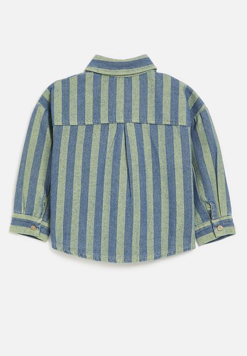 Pop Candy - Striped shirt - green & blue