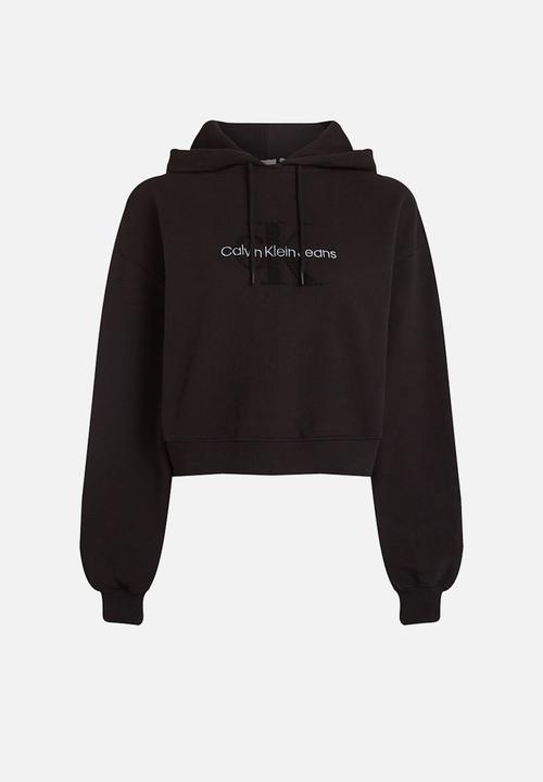 Calvin Klein - Chenille monologo hoodie - ck black