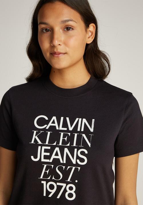 Calvin Klein - Mixed logo regular tee - ck black