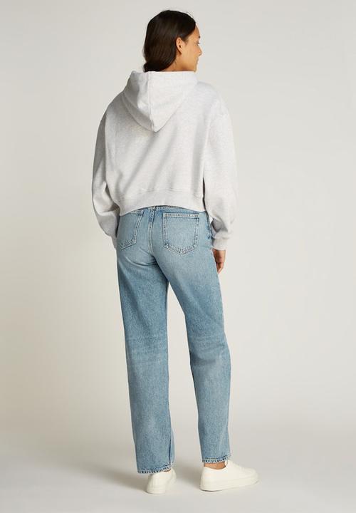 Calvin Klein - Chenille monologo hoodie - ivory grey heather