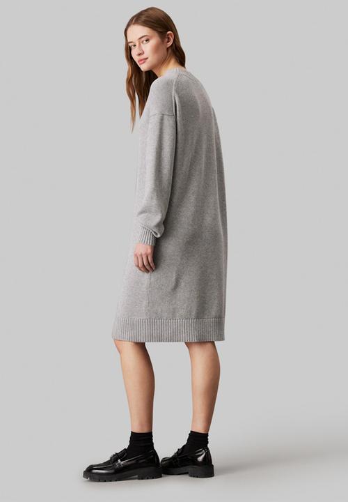 Calvin Klein - Ck intarsia loose sweater dress - grey heather