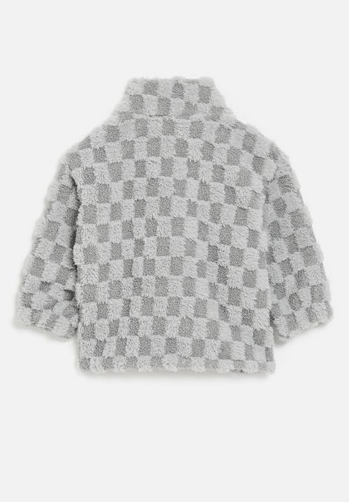 Pop Candy - Checker board fleece jacket - grey
