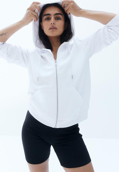 H&M - Zip-through hoodie - white