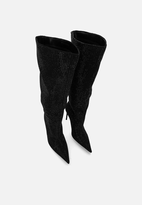 Public Desire - Lothario  boot - black diamante