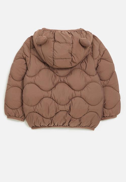Pop Candy - Hooded puffer jacket-brown