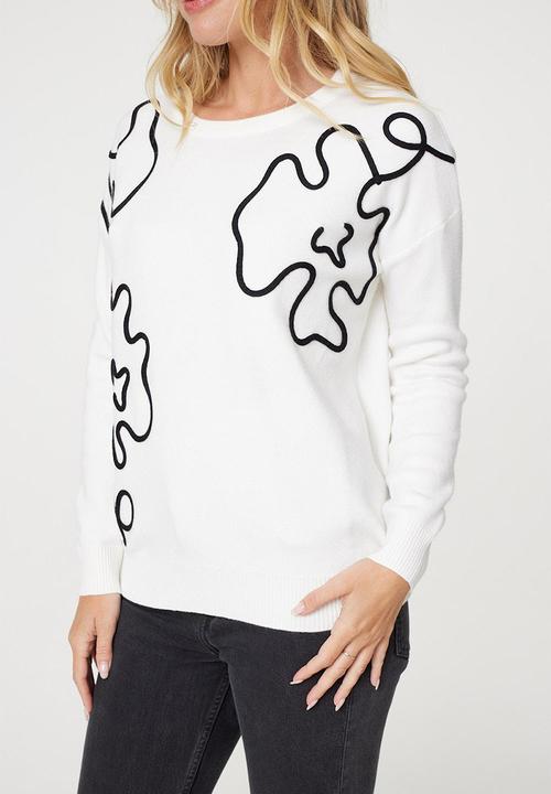 Stella Morgan - Squiggle Trimmed Jersey - White