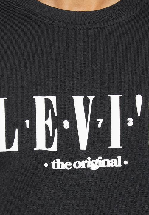 Levi’s® - Relaxed graphic crew serif logo two miner - black