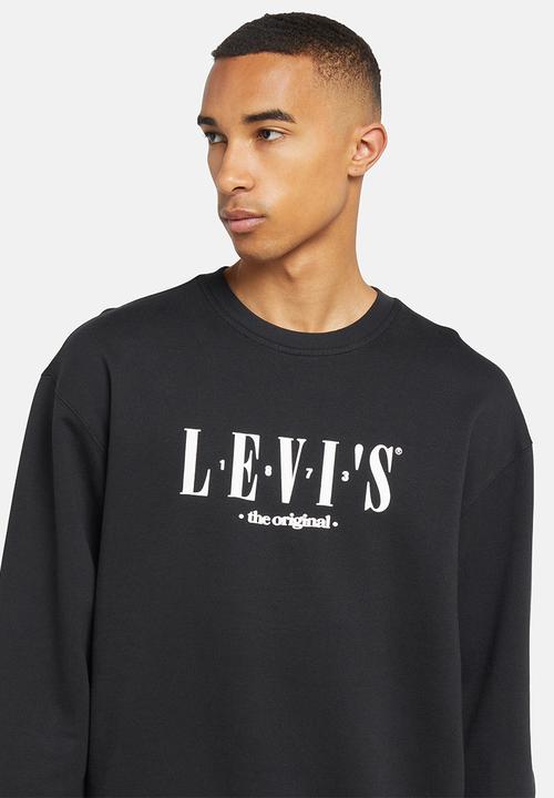 Levi’s® - Relaxed graphic crew serif logo two miner - black