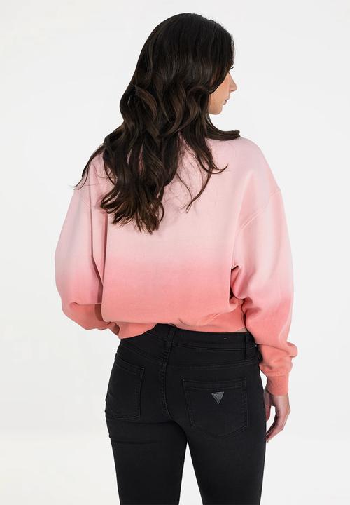 GUESS - Cn college sweatshirt - pink and satin rose degrade	