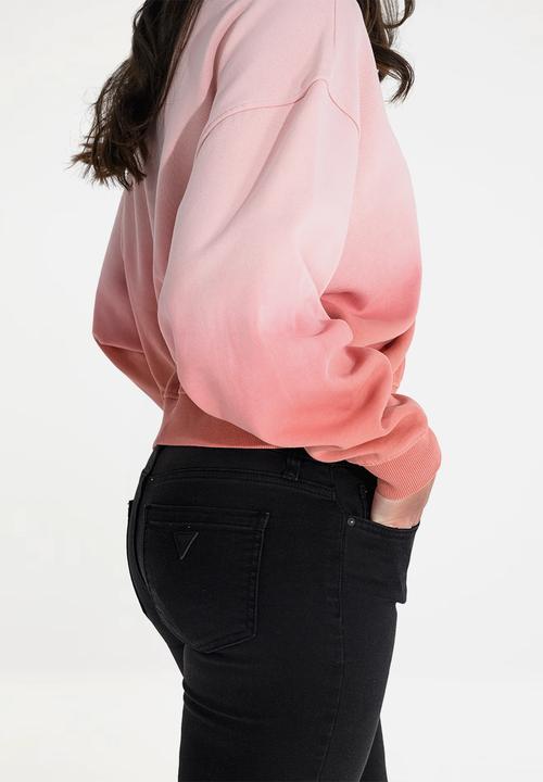 GUESS - Cn college sweatshirt - pink and satin rose degrade	