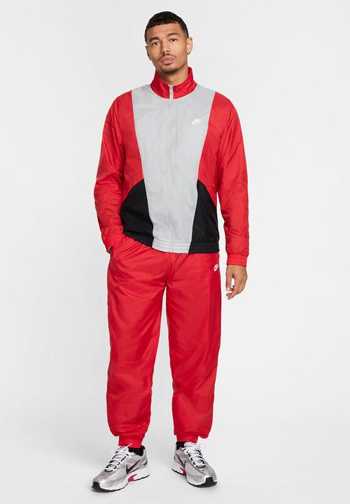 mens red and black nike jogging suit