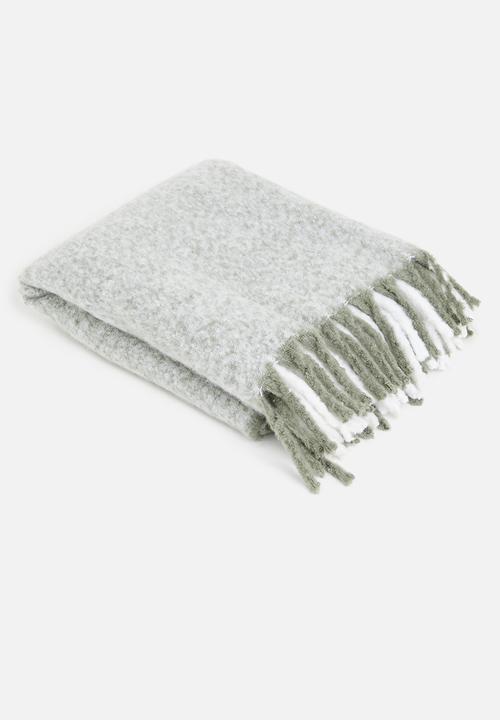 Sixth Floor - Faux Mohair Throw  - Green
