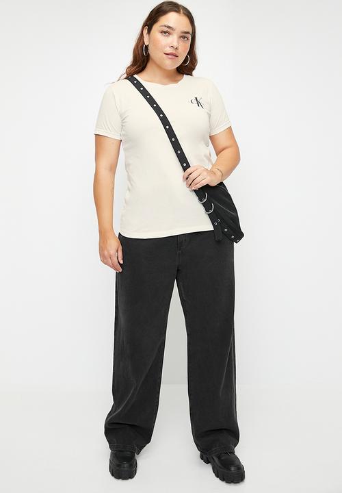 Calvin Klein - Plus 2-Pack Monologo Slim Tee - Ck Black / Ivory