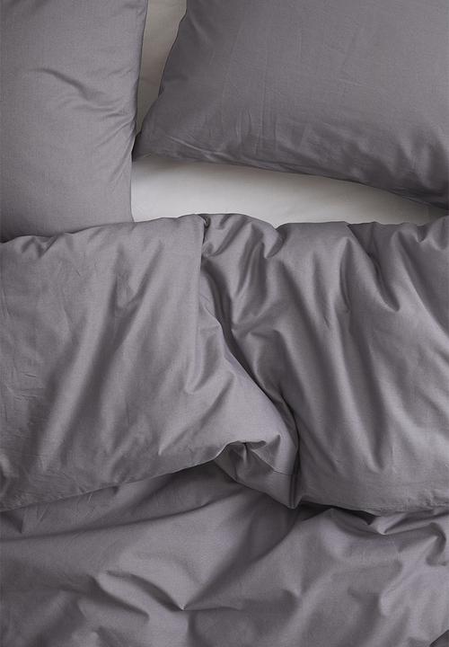 H&M - Cotton double/king duvet cover set - grey