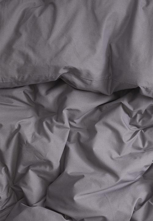 H&M - Cotton double/king duvet cover set - grey