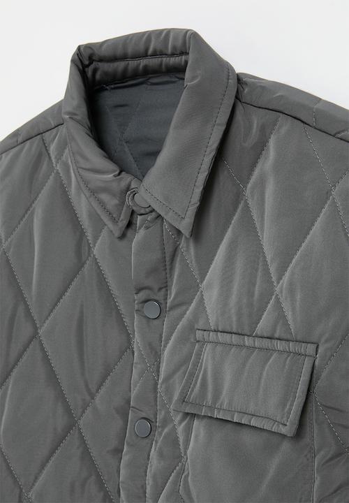 Pop Candy - Quilted puffer jacker-grey