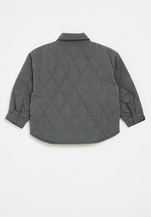 Pop Candy - Quilted puffer jacker-grey