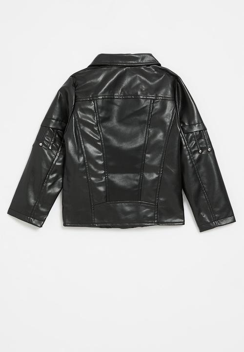 Pop Candy - Faux leather jacket- black