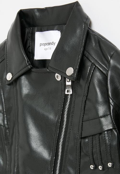 Pop Candy - Faux leather jacket- black
