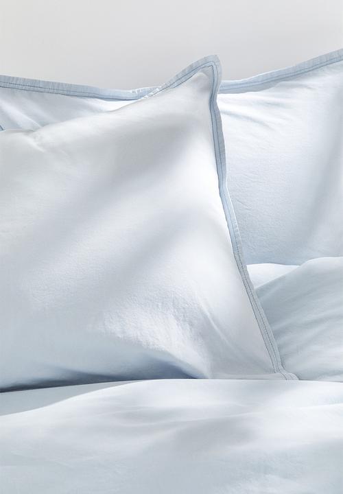 H&M - Washed cotton double/king duvet cover set - blue