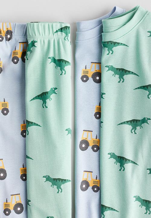 H&M - 2-Pack printed cotton pyjamas - blue & green