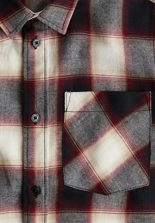 H&M - Cotton flannel shirt - black/checked