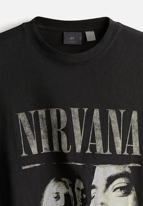 H&M - Loose fit vintage-look printed T-shirt - black